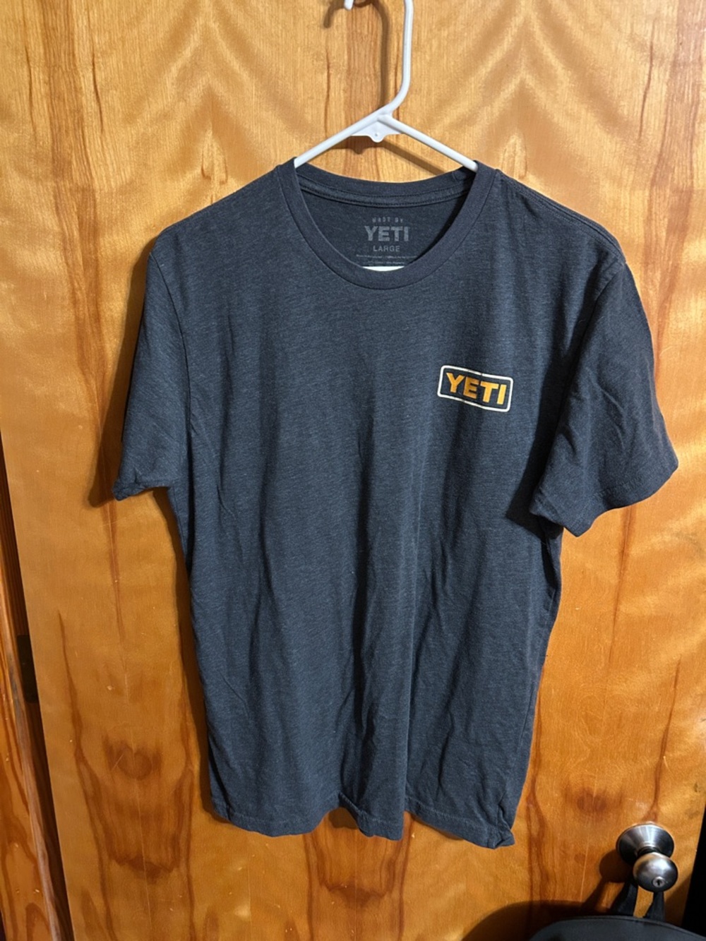 Yeti Black Crewneck Tee with Yellow Logo Patch